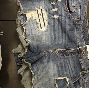 Torrid Destrrssed Denim Shorts Size 22
